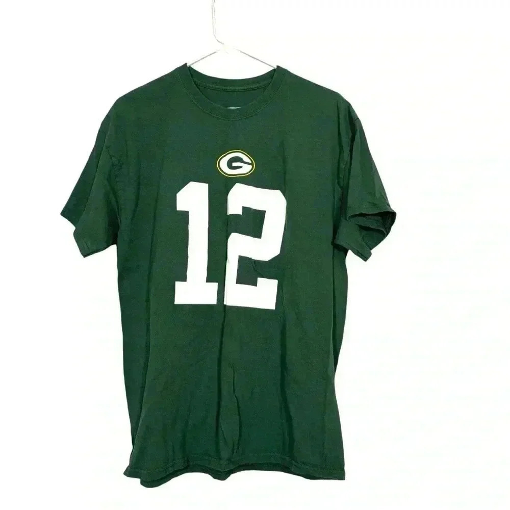 NFL Team Apparel Aaron Rodgers T-Shirt Green Bay Packers #12 Men's Size Large